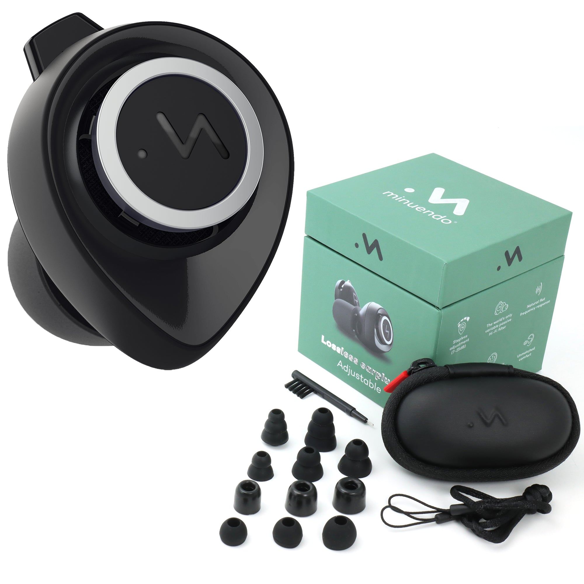 イヤホン Minuendo Lossless Earplugs Test Adjustable earplugs – Minuendo